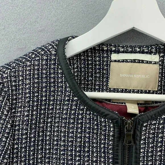 Banana Republic Black and White Tweed Blazer - Picture 5 of 12